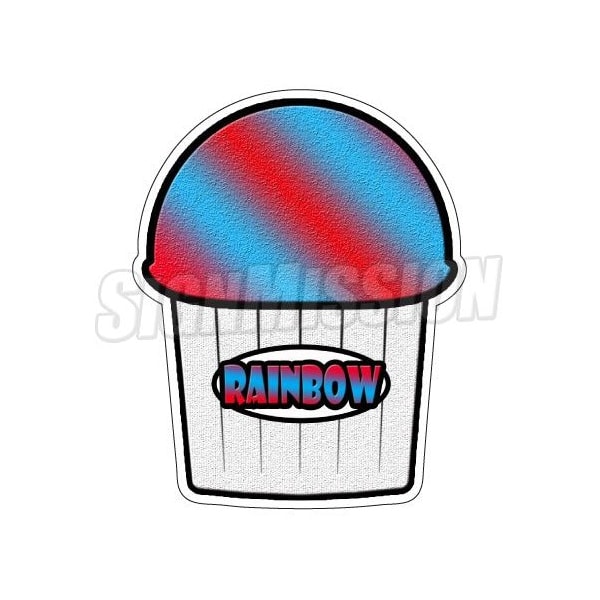 RAINBOW FLAVOR Italian Ice Decal shaved ice swirl cart trailer sticker, D-DC-24-Rainbow Flavor